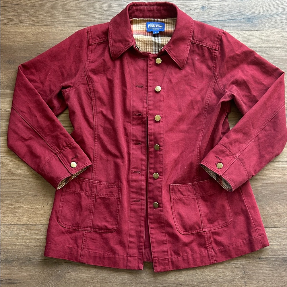 Pendleton Women's Deep Red Snap-Front Utility Jac… - image 1